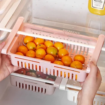 

Fridge Storage Organizer Layer Storage Rack Refrigerator Partition Sliding Drawer Food Holder YU-Home