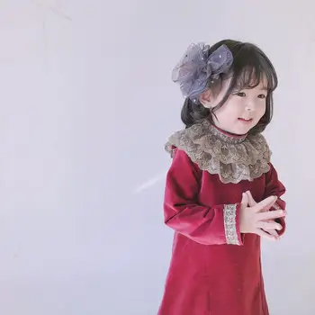 

baby dress red dresses long sleeve lace collar toddler kids dresses