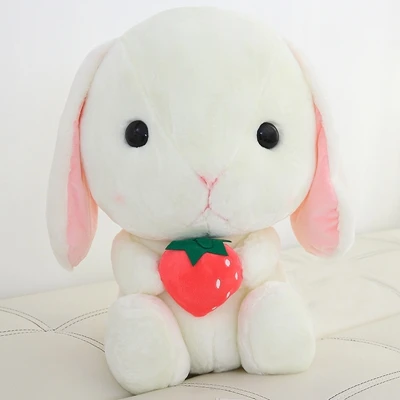 White Random fruit Симпатичные Фрукты Вислоухим Кролик Плюшевая Игрушка большая ушами кролика кукла-подушка для девушке подарок, свадебный Декор, 26 дюймов 65 см DY50729 - Цвет: White Random fruit
