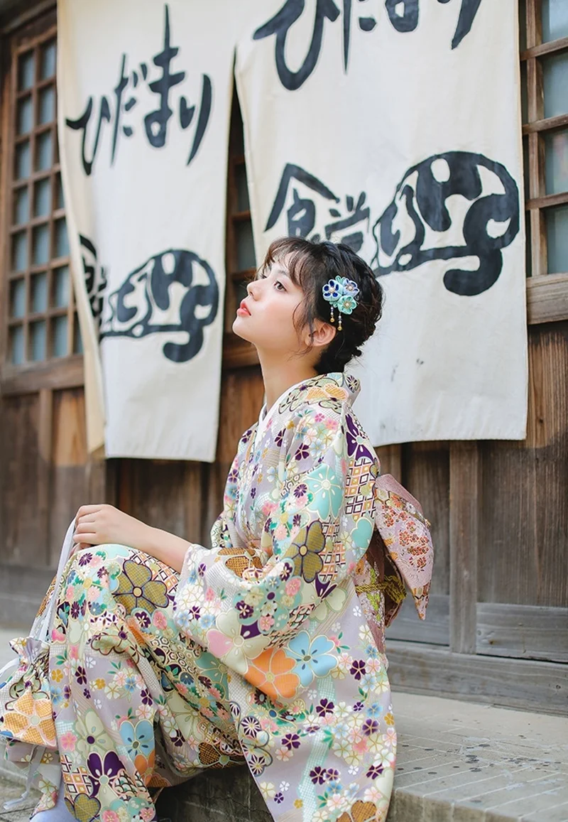 Традиционное японское кимоно, платье, кимоно для женщин,, Obi Haori Geisha, костюм, традиционный японский кимоно, косплей, FF2353