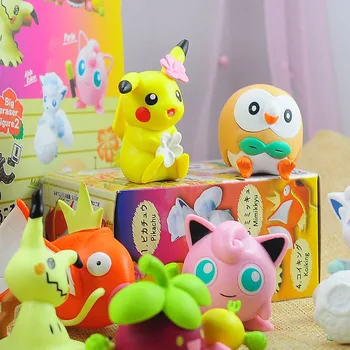 

3.5cm-6cm POKEMON pikachu Mimikyu Clefairy Jigglypuff Rowlet Action Figure toy For children Random style Christmas gifts