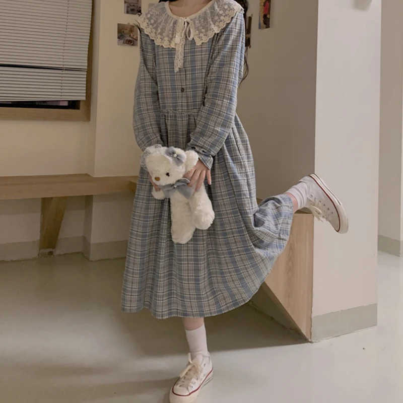 Японские модные милые плиссированные пышные рукава Drees 2020 новые летние винтажные