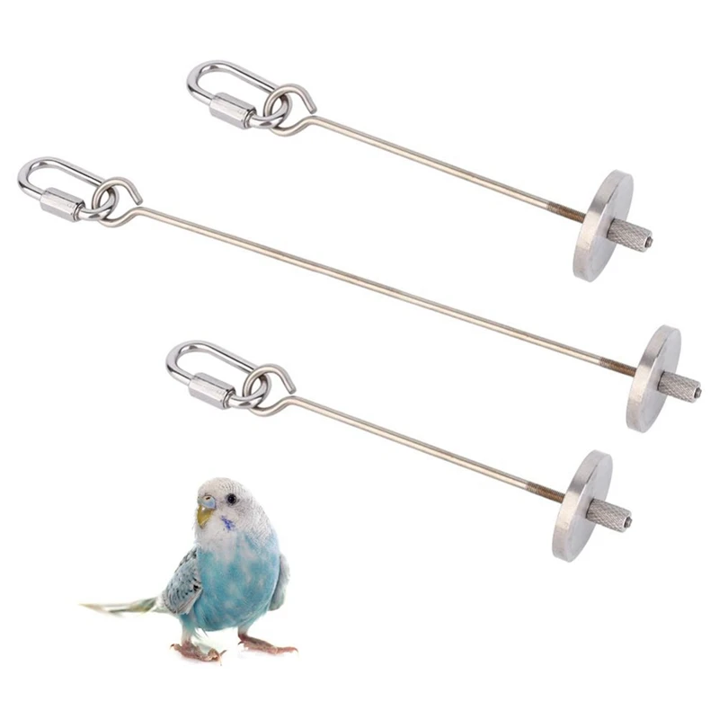 

2 Pcs Stainless Steel Bird Toy Pet Bird Parrot Parakeet Budgie Small Animal Skewer Fruit Spear Holder Parrot - 20cm & 12cm