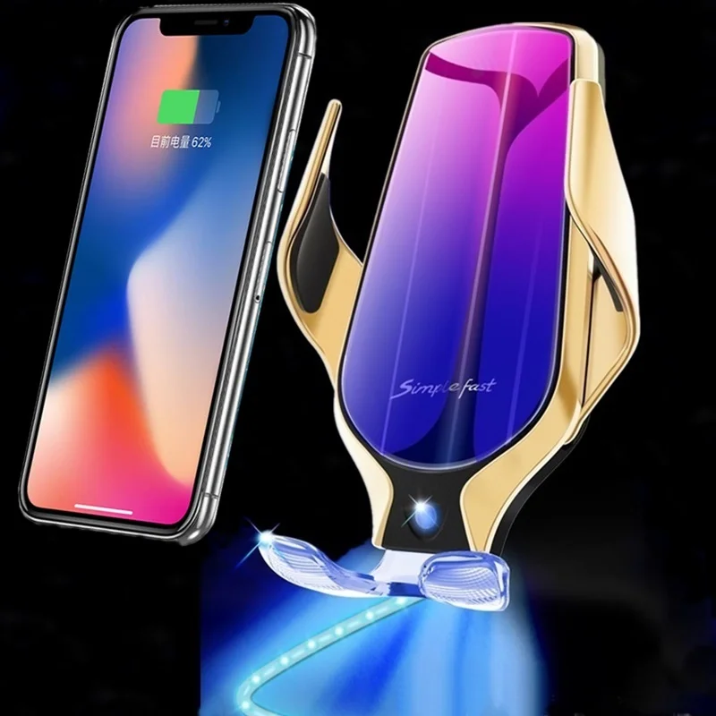 Дешево Tongdaytech 10 Вт автомобильное Qi Беспроводное зарядное устройство для iPhone XS X 8 11 Pro Max автоматический светодиодный автомобильный держатель телефо...