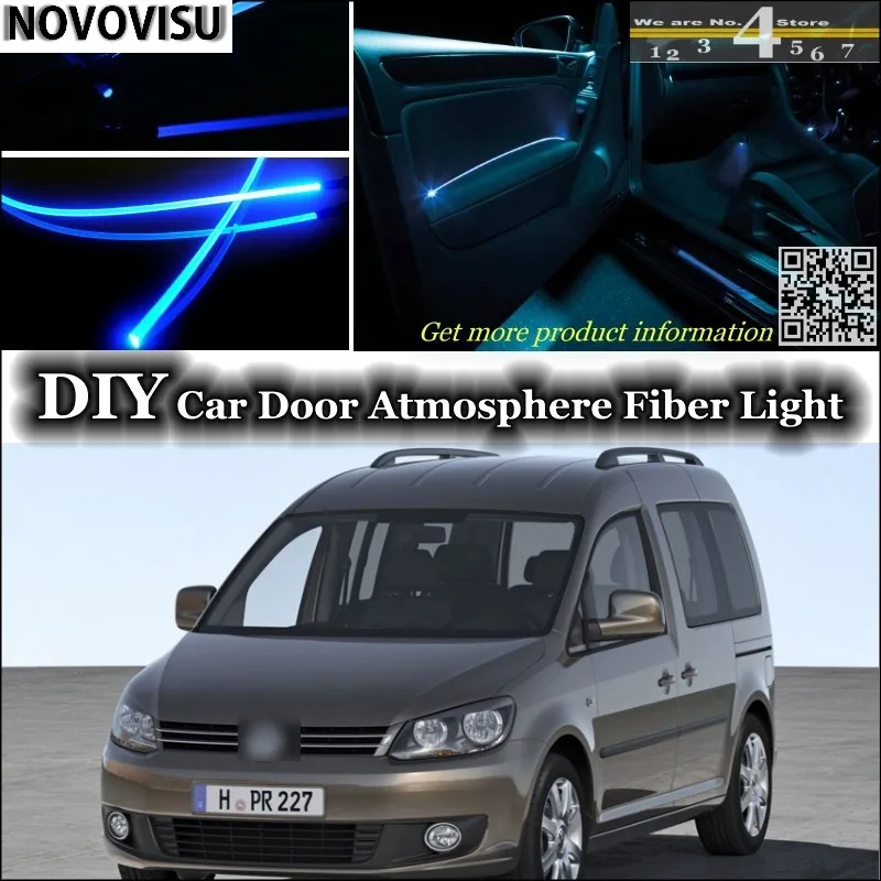 Novovisu для Volkswagen VW Caddy интерьер окружающего света настройки атмосферу волоконно-оптическая световая полоса внутри дверь Панель освещения