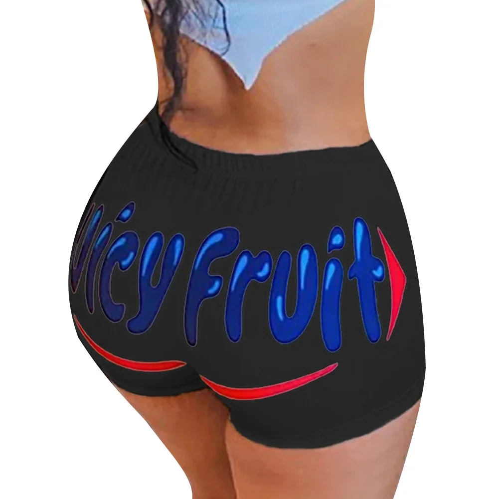 New Summer Female Letter Printing Comfortable Shorts Women Casual Style Shorts Fashionable High Waist Shorts for Daiy Sports
