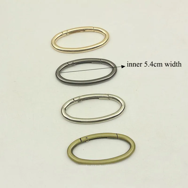 10pcs 54mm Metal Oval Spring O Ring Buckles Openable Keyring Dog Snap Trigger Clasp Clip Bag Belt Leather Craft DIY Bag Parts 20pcs 38mm metal oval spring o ring buckles openable keyring dog snap trigger clasp clip bag belt leather craft diy bag parts