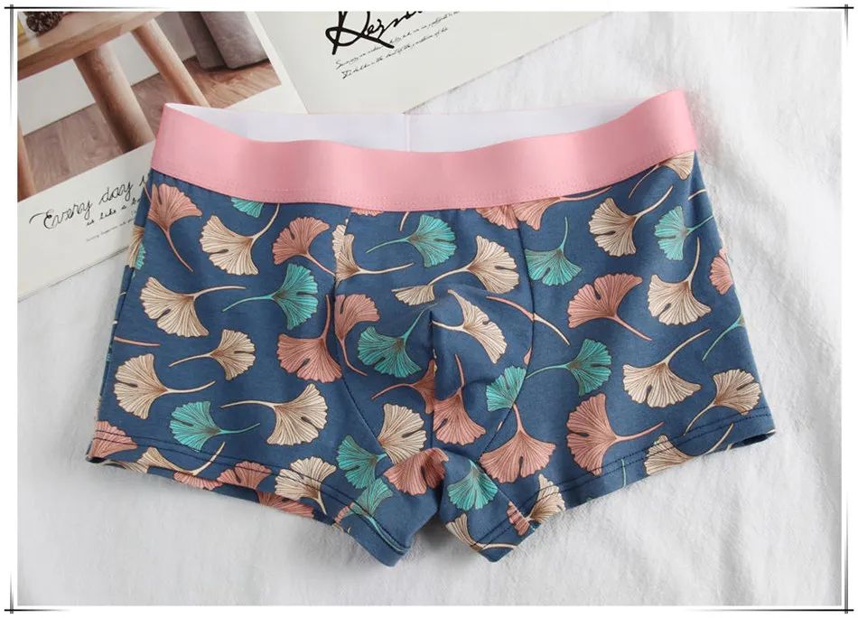 4pcs/lot Mens Underwear Boxers Cotton Fashion Printed Men Underpants Boxer Shorts Male Panties Pouch Vetement Homme