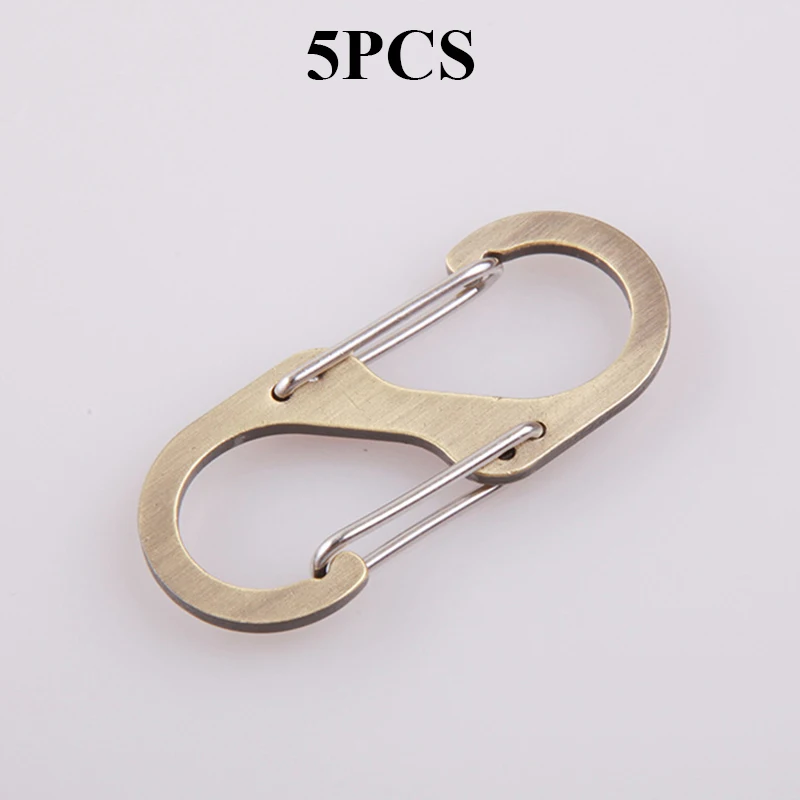 5 шт./лот S Тип скалолазание подвесной крючок мини брелок карабин для ключей средство для выживания на открытом воздухе Пряжка брелок 8 Форма пряжка - Цвет: 5PCS