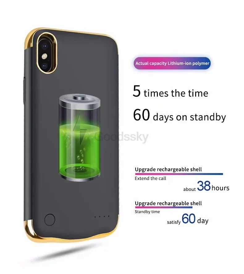 Для iPhone X XS зарядный чехол Капа тонкий обшивка противоударный чехол для зарядного устройства для iPhone XR XS Max перезаряжаемый внешний аккумулятор