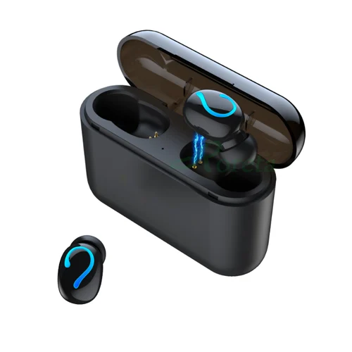 Q32 Roreta HBQ-Q32, беспроводные Bluetooth наушники, настоящие 3D стерео наушники, гарнитура, спортивные наушники с микрофоном, зарядная коробка - Цвет: Q32