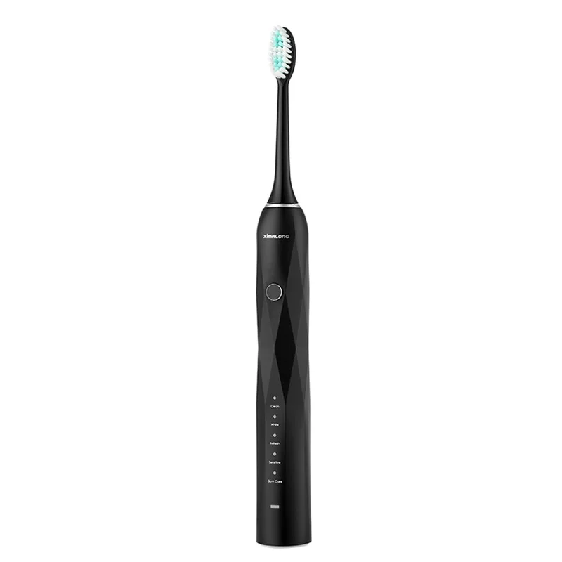 Black XIMAlONG интеллектуальная Зубная Щетка Sonicare Extra CleanDental Care Водонепроницаемая USB перезаряжаемая Электронная зубная щетка мягкая щетка - Color: Black