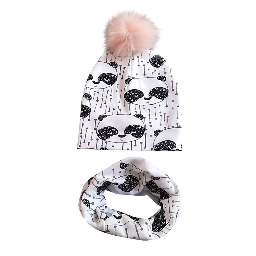 Детская шапка-глушитель с принтом, съемная розовая шерстяная шапка, больничная шапка с принтом, воротник, 2 шт., капот, garcon hiver