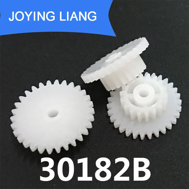 30182B 0,5 м пластиковый POM gear диаметр 16 мм 30 зубов 18 зубьев двухслойная Шестерня 2,05 мм вал отверстие DIY игрушки запчасти аксессуары