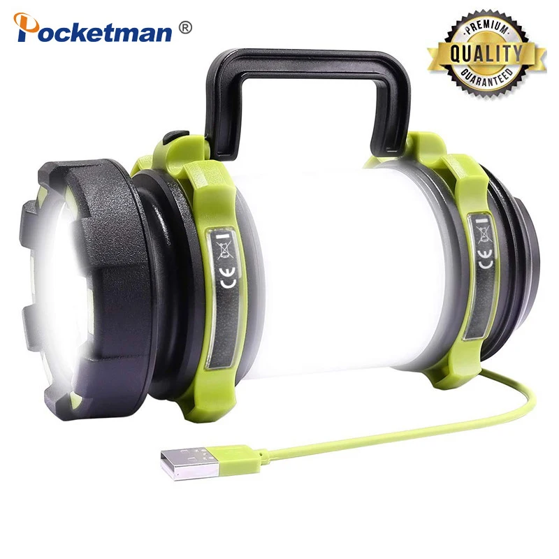 

8000 Lumen 100W Long UseUSB Rechargeable LED Torch Camping Lantern Water Resistant Outdoor Search Flashlight for Hunt Camp