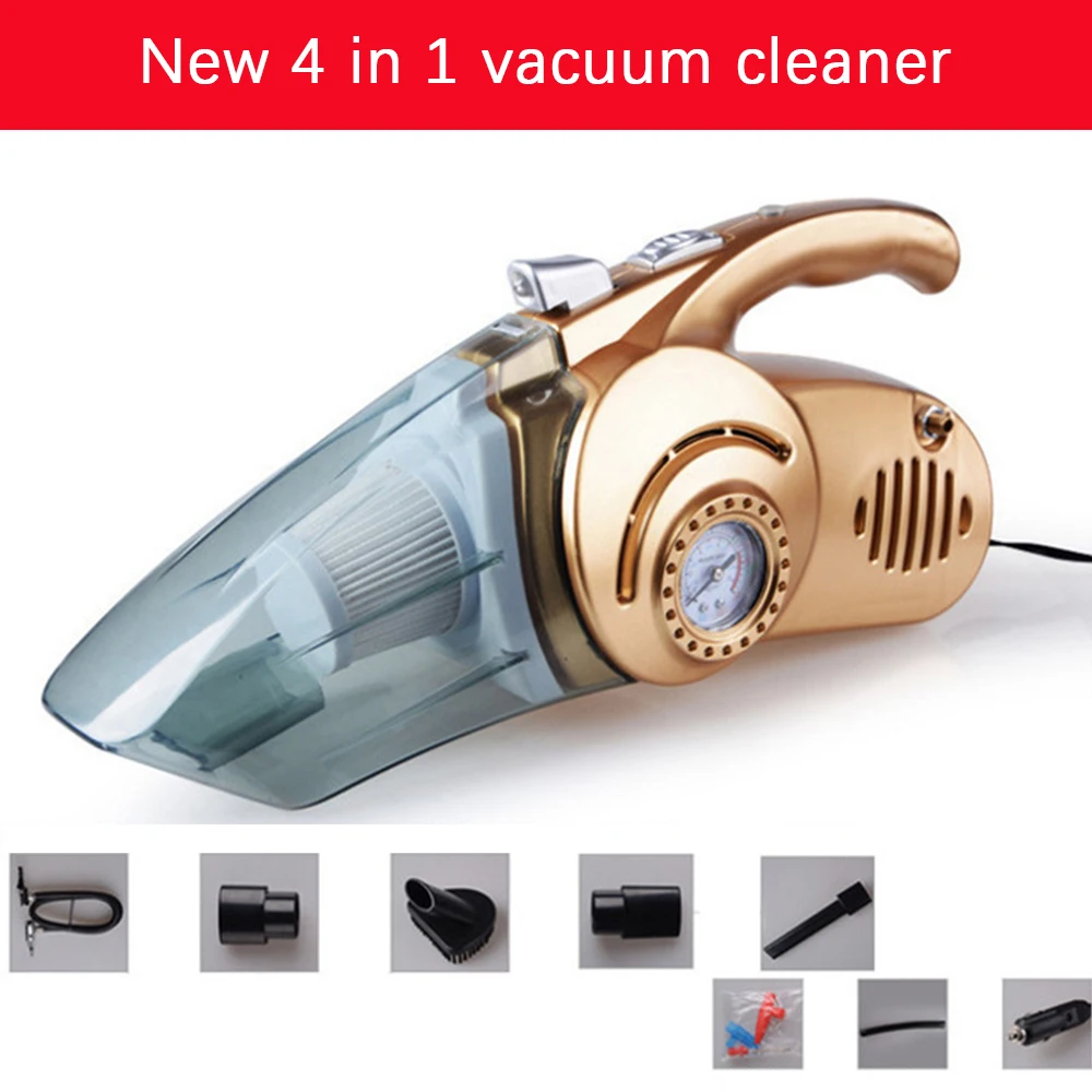 

NEW 4-in 1 Car Vacuum Cleaner High Power Dry and Wet Vacuum Cleaners ABS Vehicle-mounted Multifunctional Mini Vacuums BY259
