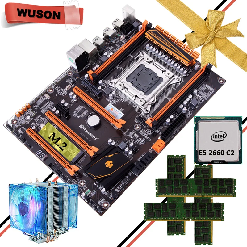 Игровая материнская плата HUANANZHI deluxe X79 LGA2011, комплект со скидкой, материнская плата со слотом M.2 CPU Xeon E5 2660 C2 RAM 64G(4*16G) Игровая материнская плата HUANANZHI deluxe X79 LGA2011, комплект со скидкой, материнская плата со слотом M.2 CPU Xeon E5 2660 C2 RAM 64G(4*16G)