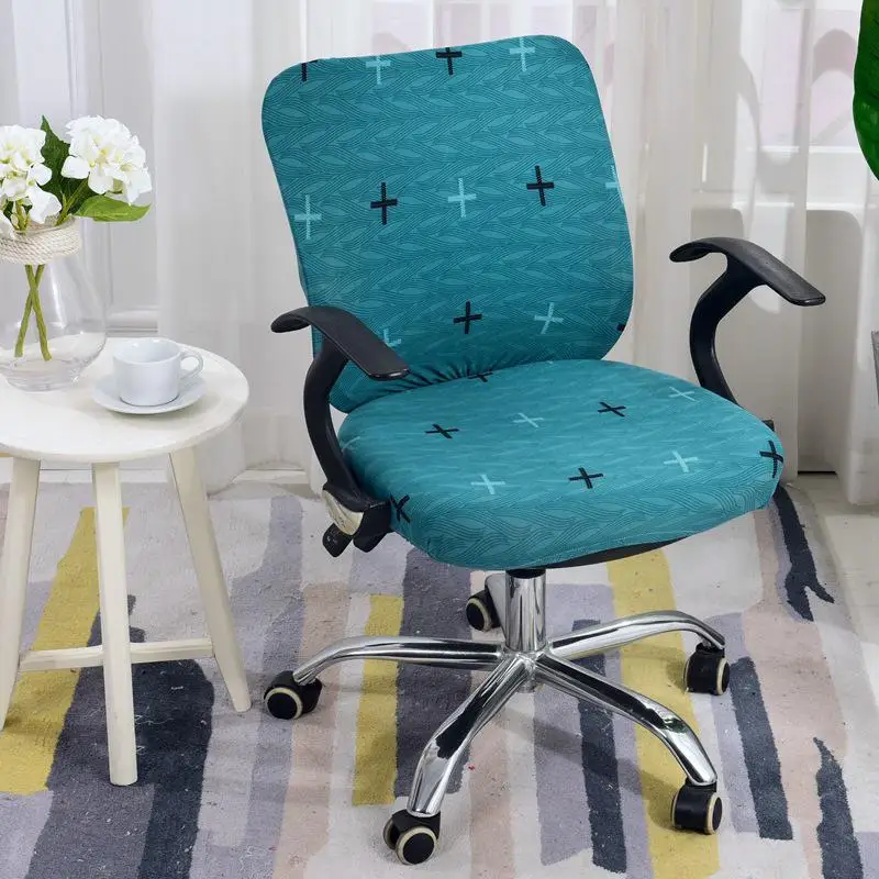 Эластичный Вращающийся офисные стулья стрейч спандекс чехлы для стульев анти-грязный съемный компьютерный поворотный Чехол для стула 24 цвета - Цвет: K