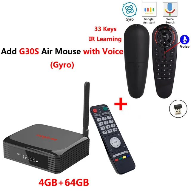 Magicsee N5 Plus Amlogic S905X3 Android 9,0 ТВ-приставка 4 Гб ОЗУ 64 Гб ПЗУ 2,4/5 Гб двойной WiFi Ethernet BT 4,0 смарт-бокс 8K HDR телеприставка - Цвет: N5 plus add G30s