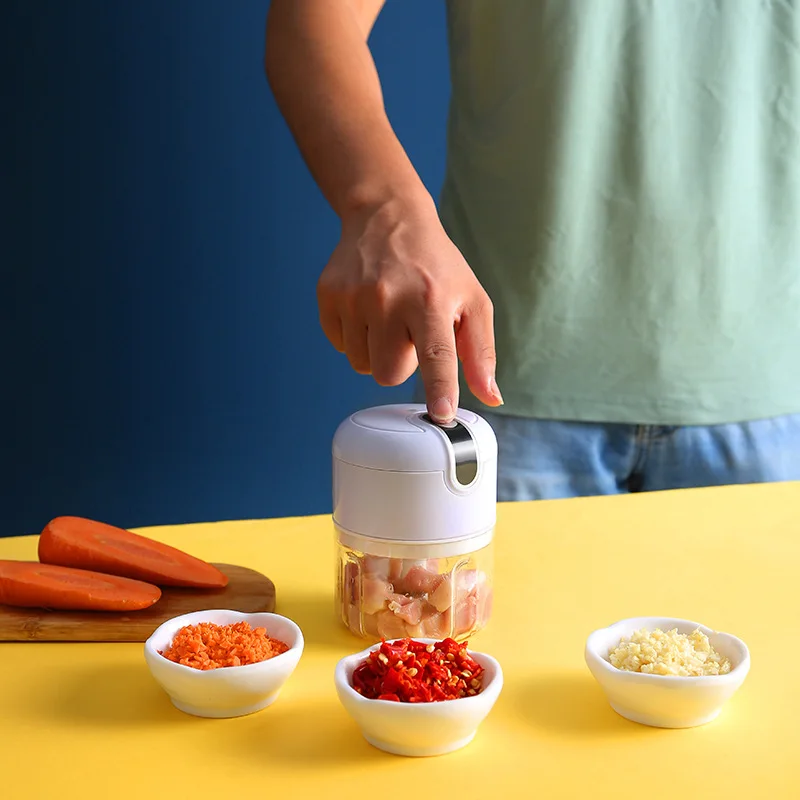 Electric Food Mixers Kitchen Garlic Chopper Meat Garlic Masher Press Vegetable Chili Chopper Press Home USB Mini Masher Machine garlic chopper food mixer