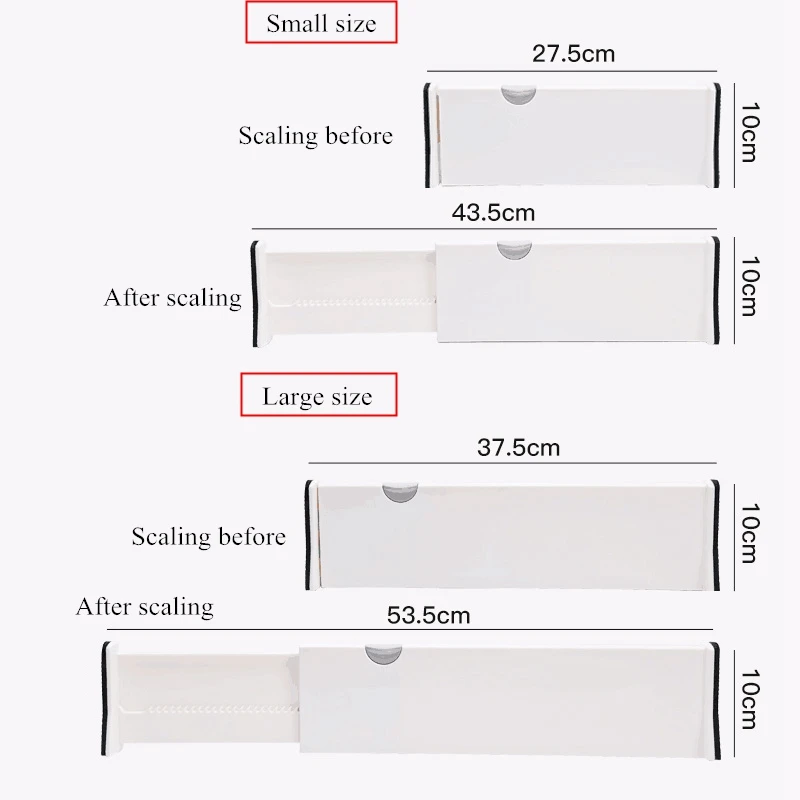 

3Pcs Drawer Dividers Organizer Multiuse Adjustable Drawers Partition Board for Wardrobe-L