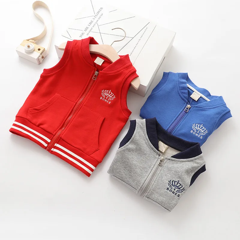 

2019 Autumn Boy Baseball Vest Baby Big Pocket Casual Vest