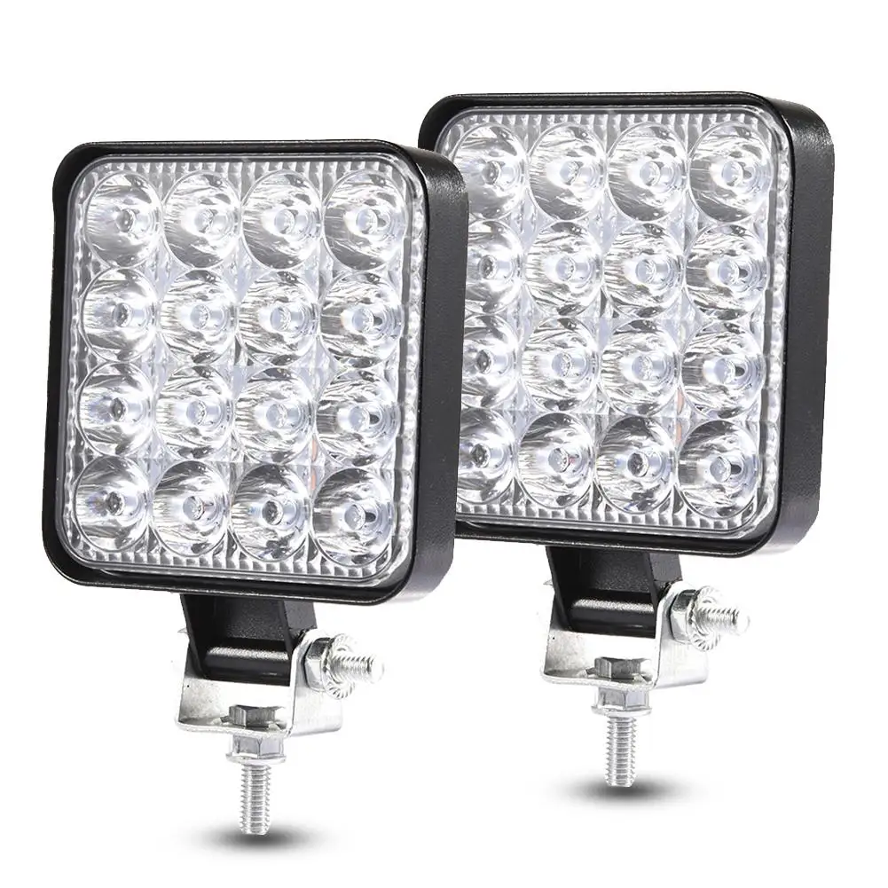 

1Pair 48W LED Work Light 12V 24V Off Road Flood Spot Lamp 4WD For SUV Jeep Cabin/Boat/SUV/Truck/Car/ATV/Vehicles