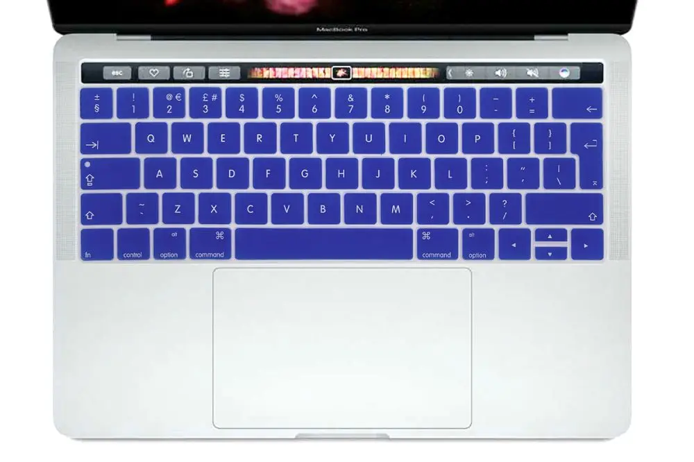 Синий Английская крышка клавиатуры ЕС Защитная пленка для Macbook Pro 13,3 A1706 A1989 и 15,4 дюймов A1707 A1990 с сенсорной панелью - Цвет: Синий
