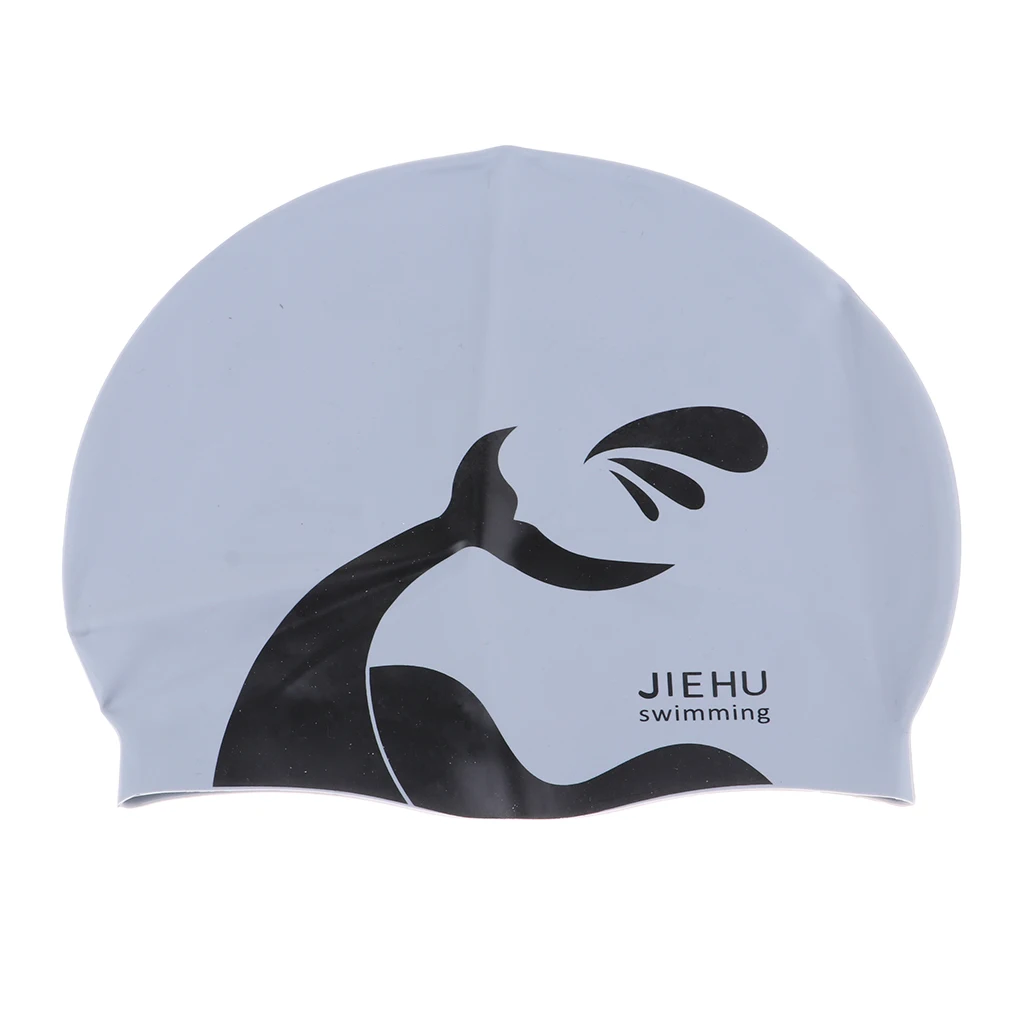 Прочная гибкая Силиконовая Водонепроницаемая шапка для плавания шапочка для купания унисекс