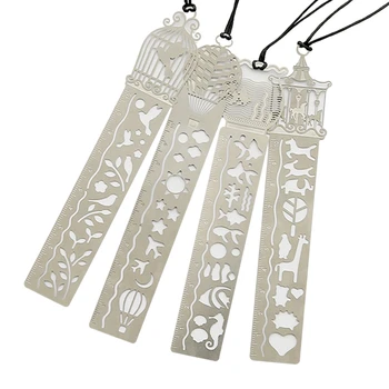 

Iron Bookmark Ruler Set Of 4 Hollow Cute Drawing Template Painting Stencil for Art Craft Diy Great Gift for Kids Students