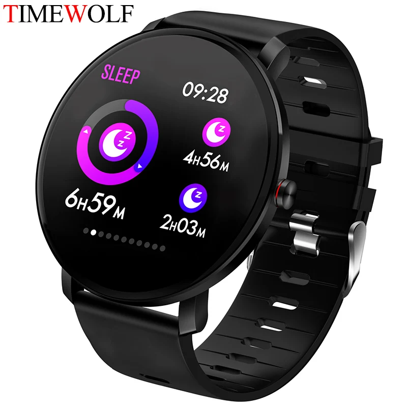 Смарт-часы Timewolf K9 Plus, мужские часы с монитором сердечного ритма, умные часы для измерения артериального давления, фитнес-трекер, спортивные Смарт-часы для Apple Iphone - Цвет: Black Black