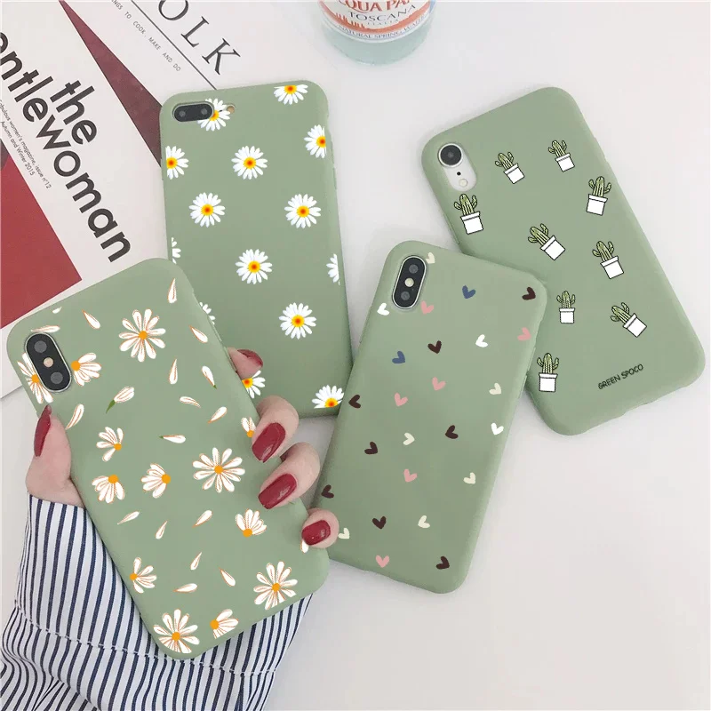 Soft TPU Phone Case For iPhone 13 12 Pro mini XS Max XR 7 8 6 6S Plus SE 2 Cactus Flower Cover For iPhone 11 Pro Shell Fundas iphone 12 mini  case