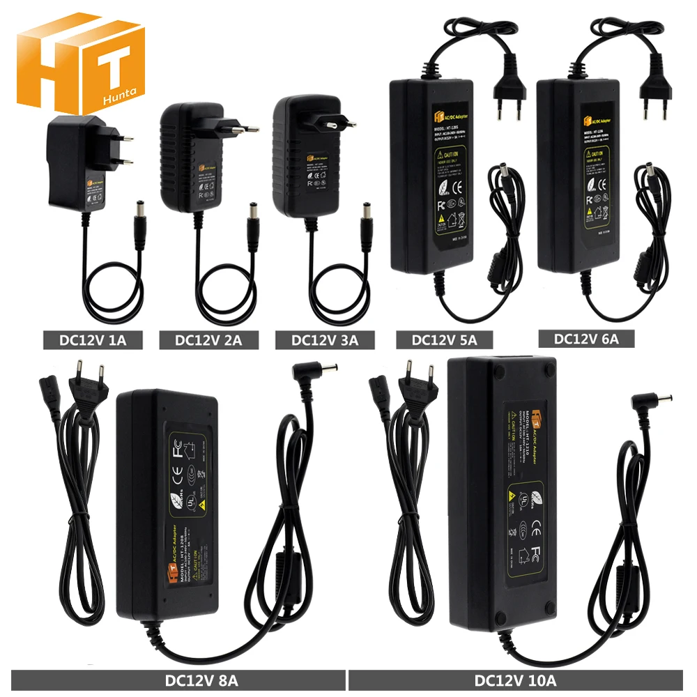 DC12V адаптер AC100 240V трансформаторы Выход 1A 2A 3A 5A 6A 8A 10A вилка Европа/США Питание для