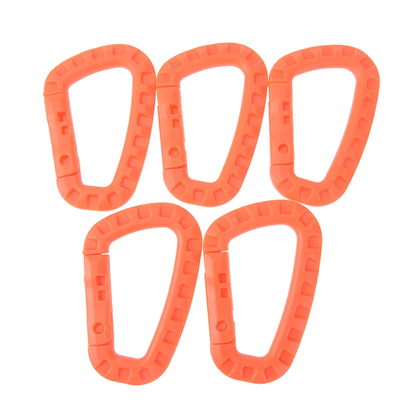 Climbing Carabiner 5Pcs Carabiner Plastic Key Chain Buckle D-Ring Hook Hanging Snap Clip Travel Kit Climbing Outdoor Camping Hiking Tool