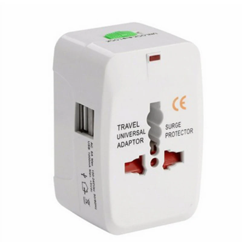 with 2 USB 2 USB Power Socket Adapter International Travel Adapter Universal Travel Socket USB Power Charger Converter EU UK USA - Цвет: with 2 USB
