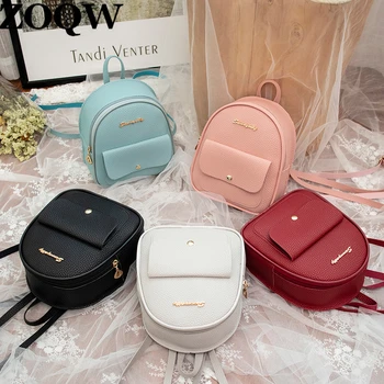 

Mini Backpack Women PU Leather Shoulder Bag for Teenage Girls Kids Multi-Function Small Bagpack Female Ladies School Backpack LW