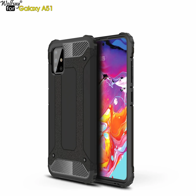 Чехол Wolfsay для Samsung Galaxy A51 прочный армированный чехол из ТПУ и поликарбоната A515F/DS