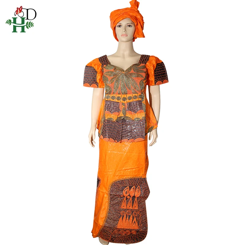 H& D африканские платья для женщин Базен riche юбка короткий рэппер с шарф вышивка Дашики Леди Топы Южная Африка женская одежда