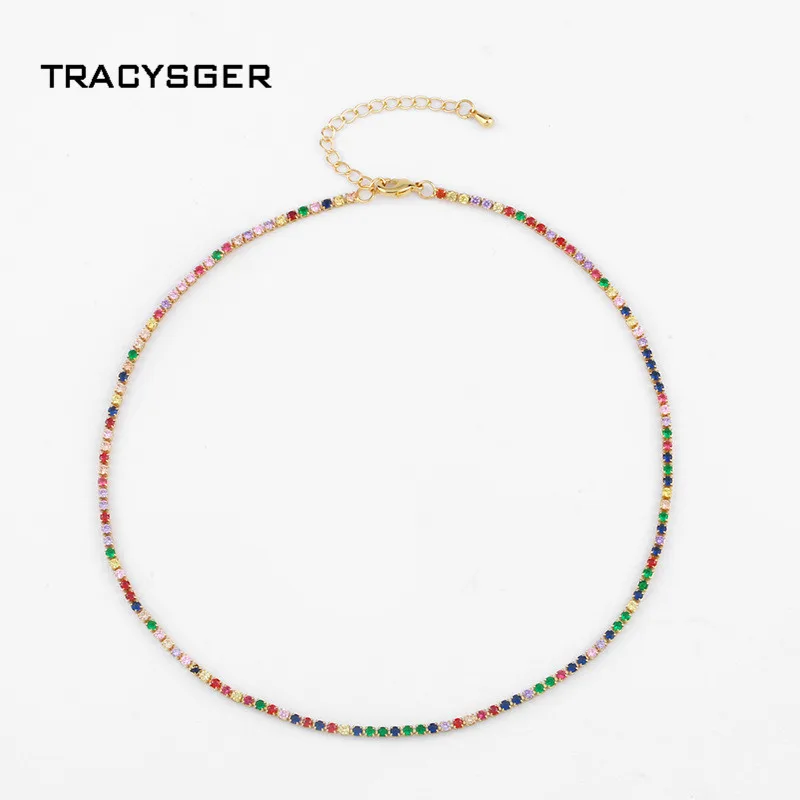 EB-N84865/tracysger/с цирконием, ювелирное изделие, модное Короткое цвет циркониевое ожерелье