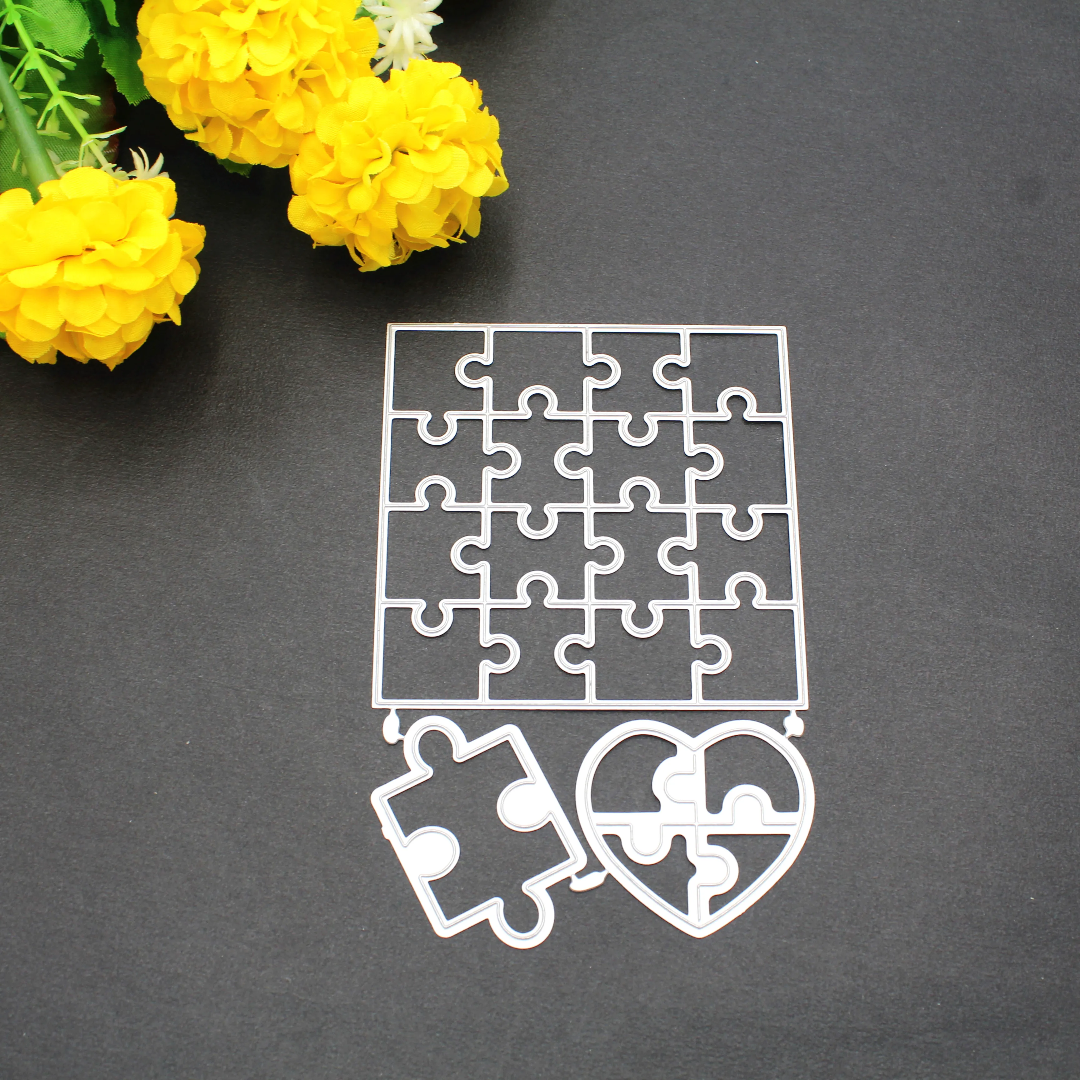 New Puzzle Pieces Thinlits Die Set Frame Dies Metal Cutting for Scrapbooking Card Making Craft Diecuts Stencil | Дом и сад