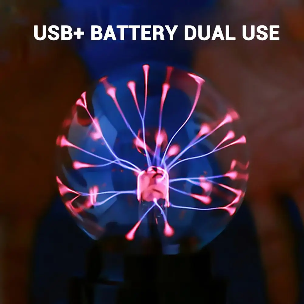 USB плазменный шар, электростатический светильник, лампа, сенсорный магический хрустальный шар, светильник ing, атмосфера, новинка, Ночной светильник, детский подарок
