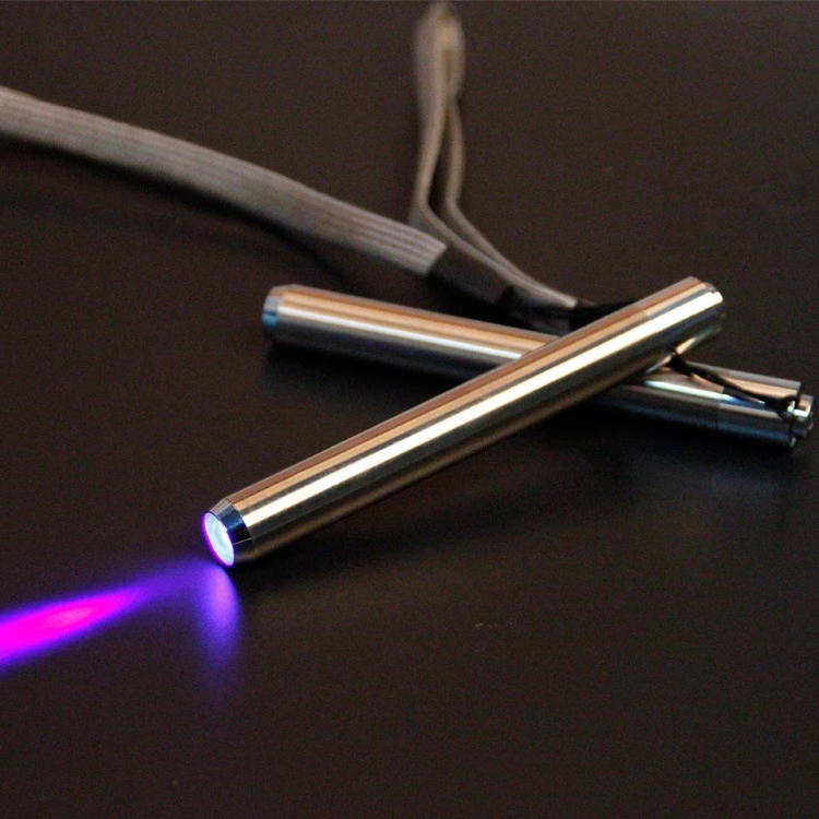 Stainless Steel Mini Pocket Lamp Led 365/395 UV Flashlight Torch Ultra Violet Light AA Battery for Marker Checker Detection blacklight torch