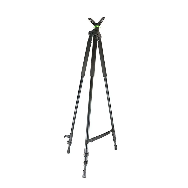 Lightweight Aluminum Alloy Shooting Tripod Gun Pod With V Shaped Rotating Yoke Telescopic Shooting Stick Hunting Stick 