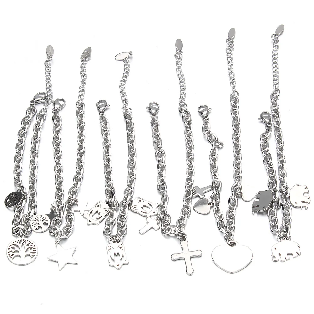 Bracelet étoile Acier Inoxydable 316L – Perles Argentées Sur élastique Pour Femme