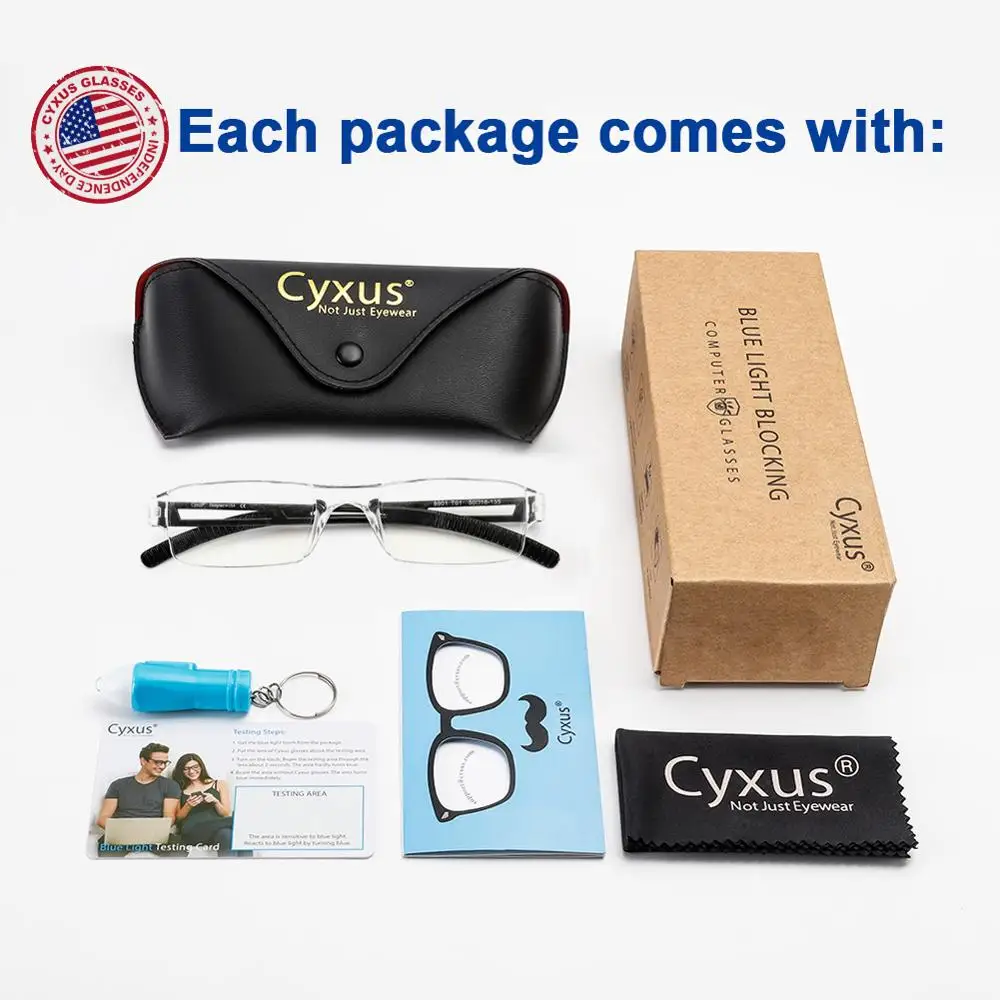 Очки Cyxus с защитой от синего света очки без оправы усталости глаз прозрачные