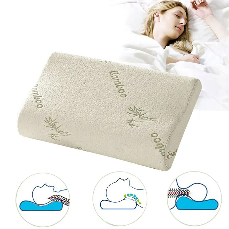 Sleeping Bamboo Fiber Memory Foam Fillow Slow Rebound Health Care Breathable Pillow Orthopedic Neck Fatigue Relief Drop Shipping