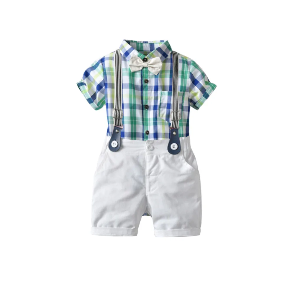 Newest Arrival Summer Newborn Infant Baby Boy Clothes Tops Plaids