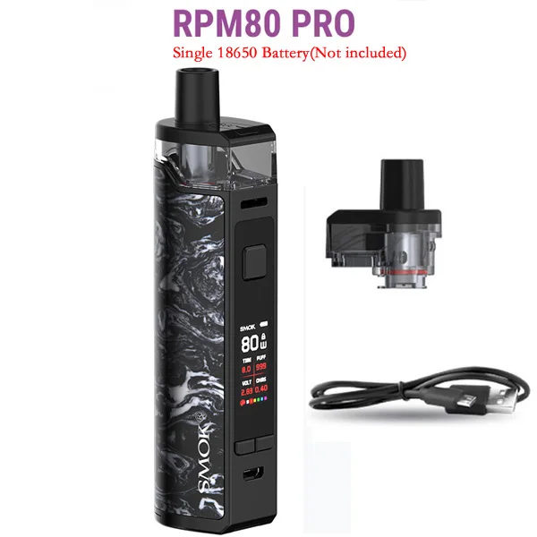 SMOK RPM80 Pod Комплект RPM80 PRO комплект Vape 80 Вт 3000 мАч батарея 5 мл бак RPM сетка 0.4ohm RGC 0.17ohm электронная сигарета VS RPM40 Pod - Цвет: PRO Blackwhite resin