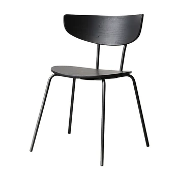 

Modern minimalist solid wood chair Nordic dining back desk iron ins light luxury makeup leisure