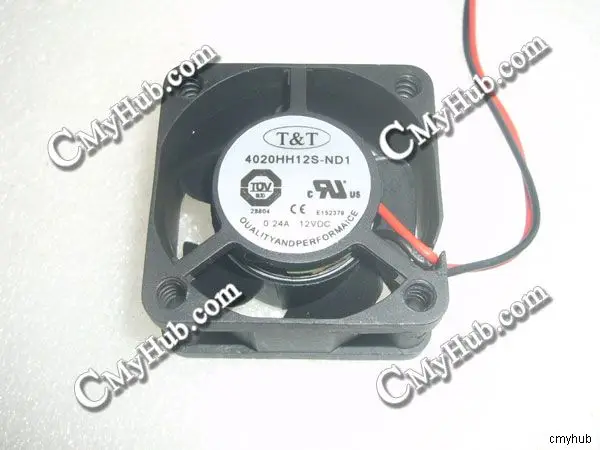Подлинный для T& T 4020HH12S-ND1 4020HH12SND1 DC12V 0.24A 2 провода 2Pin 40X40X20 мм Корпус чехол Вентилятор охлаждения
